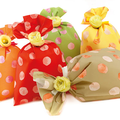 BUSTE REGALO IN PPL A SACCO 25x40 SFERE (100PZ)