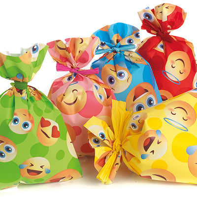 BUSTE REGALO IN PPL A SACCO 25x40 EMOJI (100PZ)