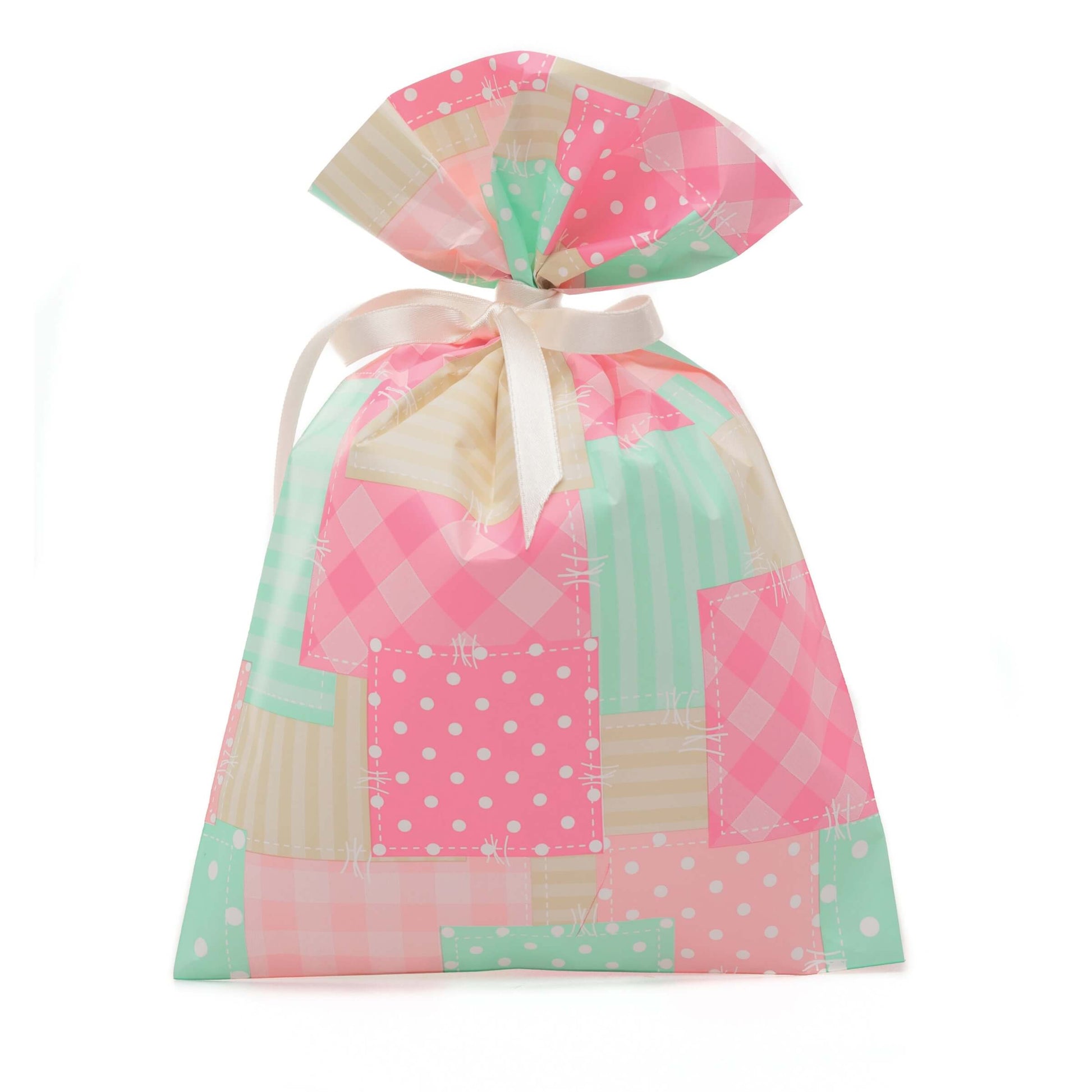 Dettaglio fantasia patchwork buste regalo PPL Patch 25x40 cm toni pastello