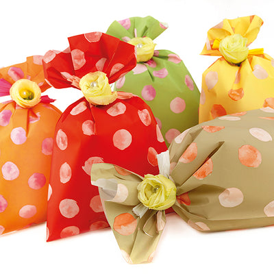 BUSTE REGALO IN PPL A SACCO 35x50 SFERE (50PZ)