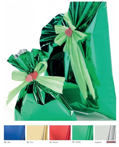 BUSTE REGALO IN PPL A SACCO 70x100 cm COLORI METALLIZZATI LUCIDI (25PZ)