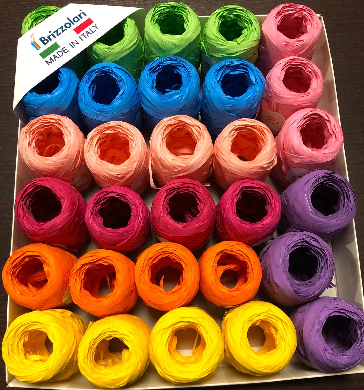 30 Ovine in Rafia sintetica - 5 mm x 20 mt - colori primaverili assortiti - Brizzolari