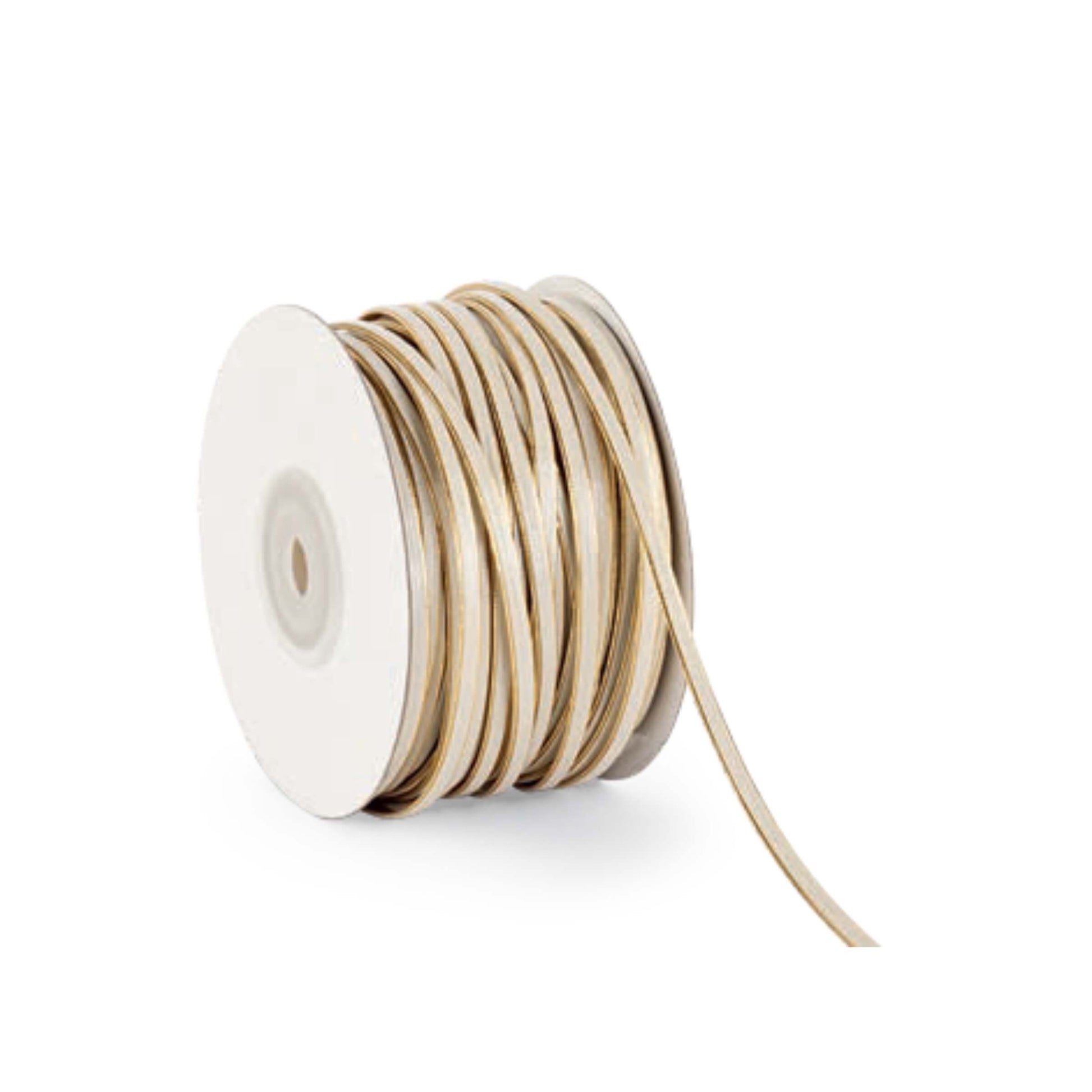 Cordino ecopelle cioccolato oro 3mm dettaglio texture superficie liscia bobina