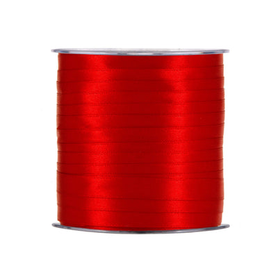 Nastro doppio raso rosso 10mm x 100m, finitura lucida su entrambi i lati