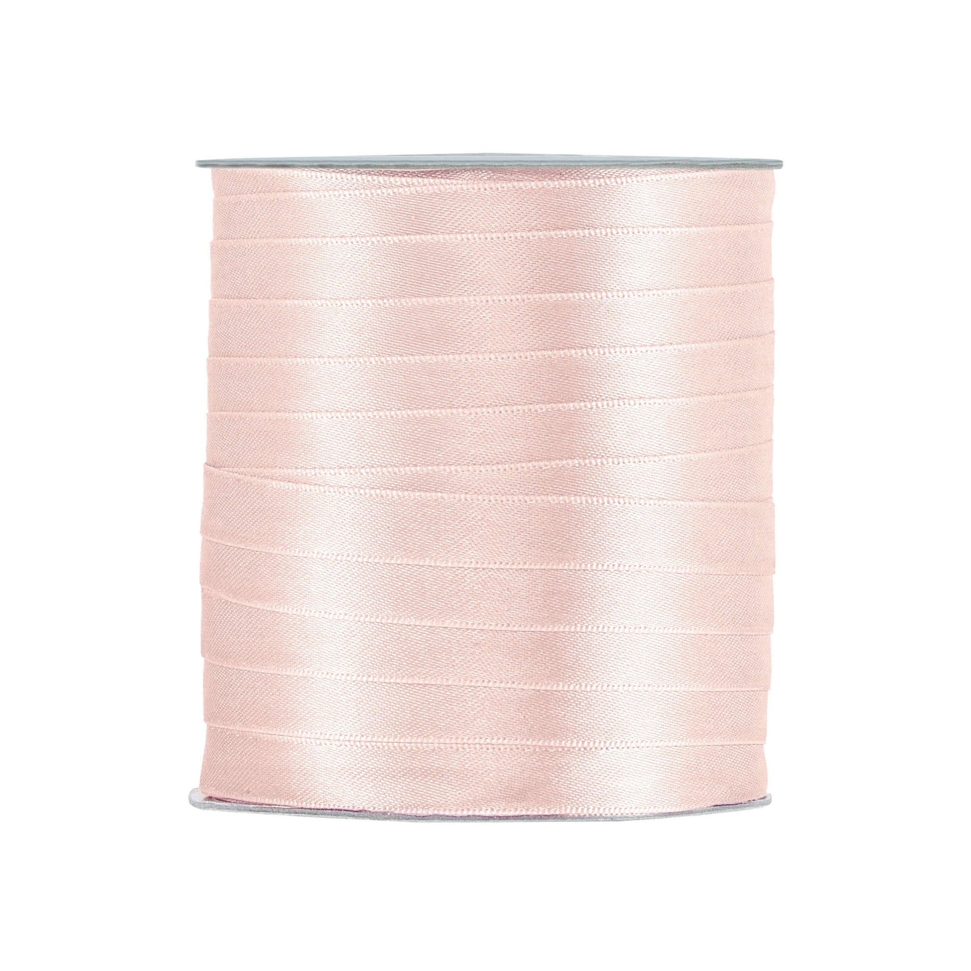 Nastro doppio raso rosa chiaro cipria 10mm x 100m per cerimonie e battesimi