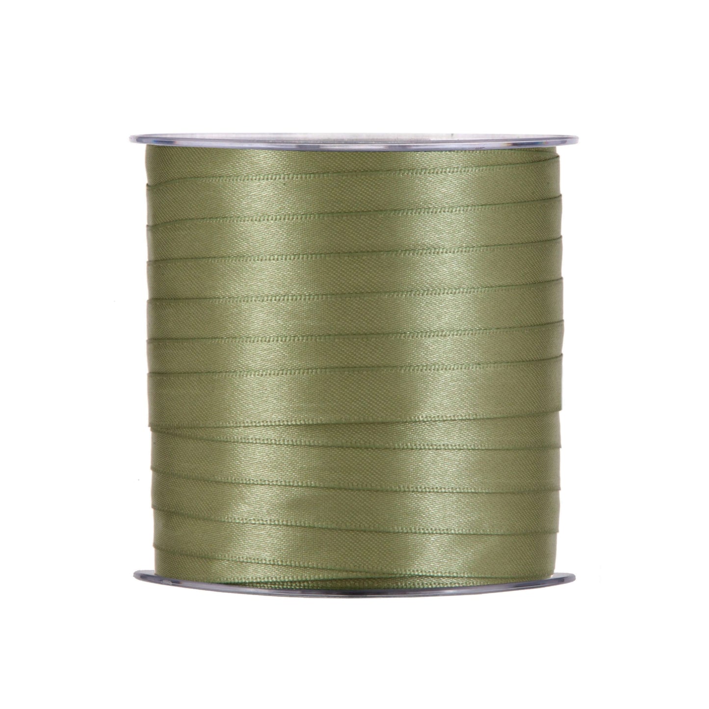 Nastro doppio raso verde salvia 10mm x 100m, tinta verde-grigio botanica