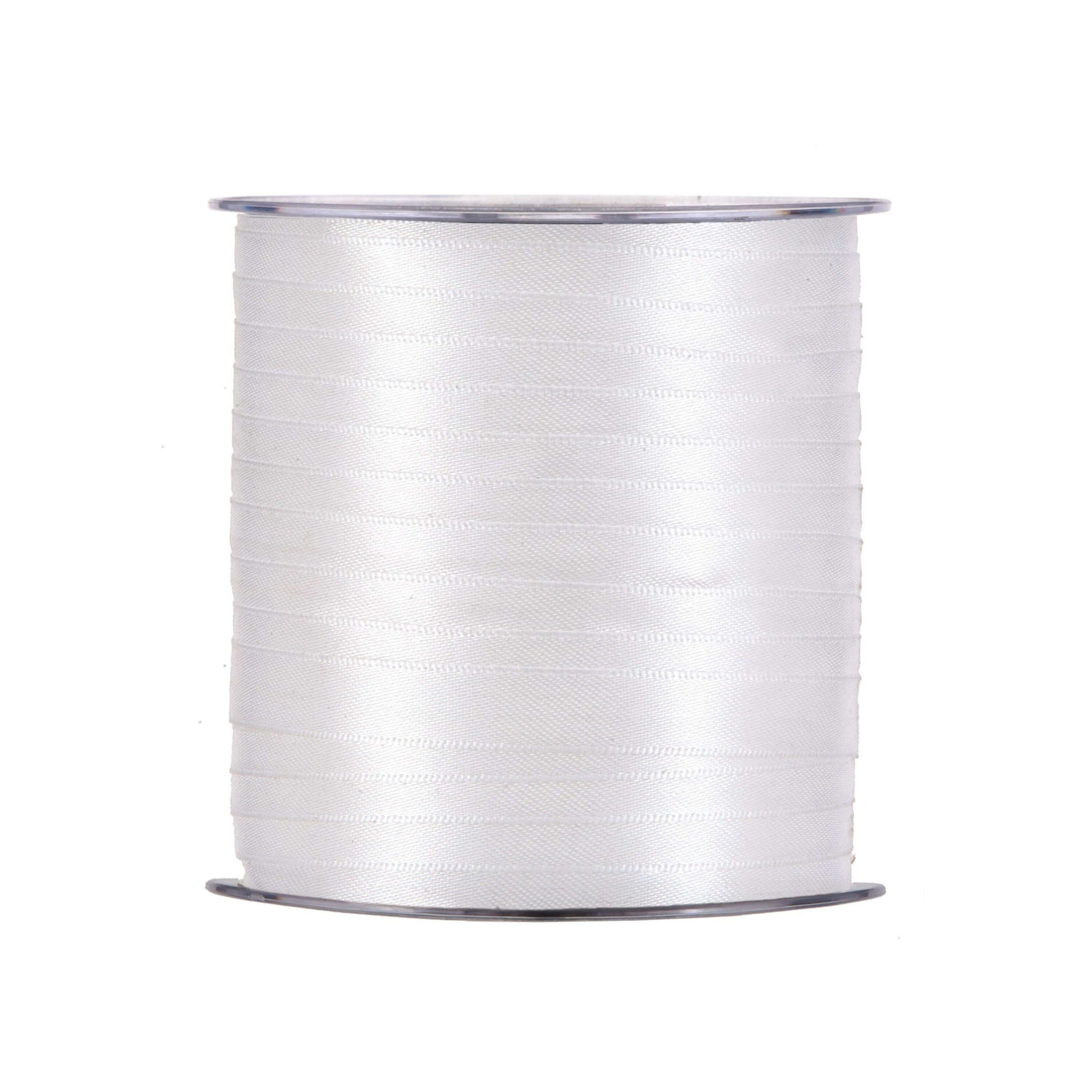 Nastro doppio raso bianco 10mm x 100m per pacchi regalo fiori e cerimonie