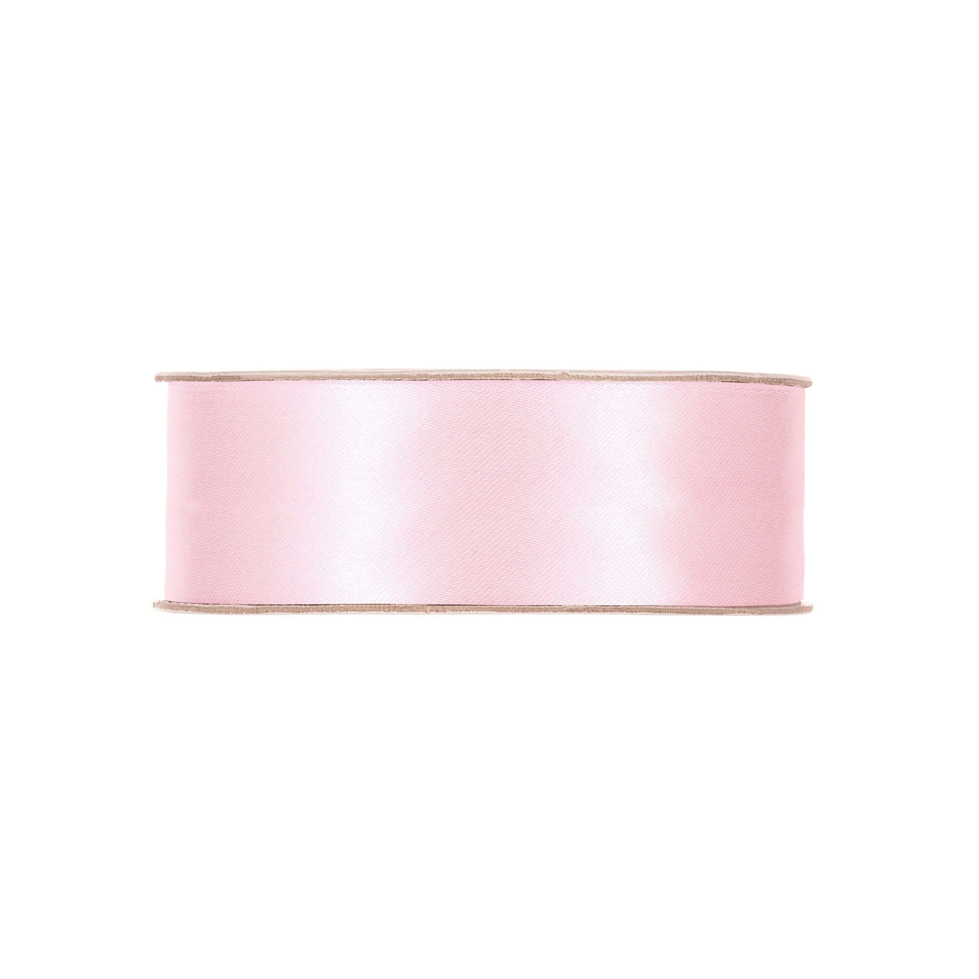 Nastro doppio raso rosa 25mm x 50m per fiocchi pieni e composizioni floreali