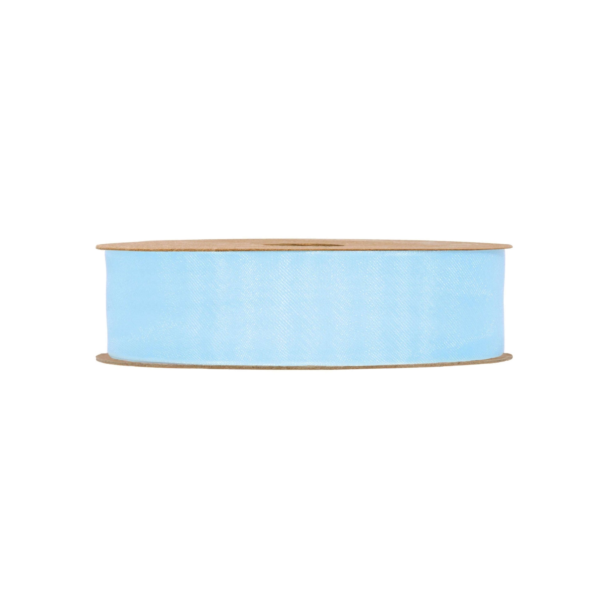 Nastro organza azzurro opaco 25mm x 20m, colore profondo per battesimi maschili