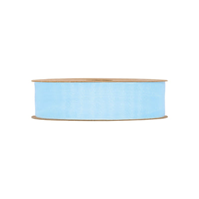 Nastro organza azzurro opaco 25mm x 20m, colore profondo per battesimi maschili