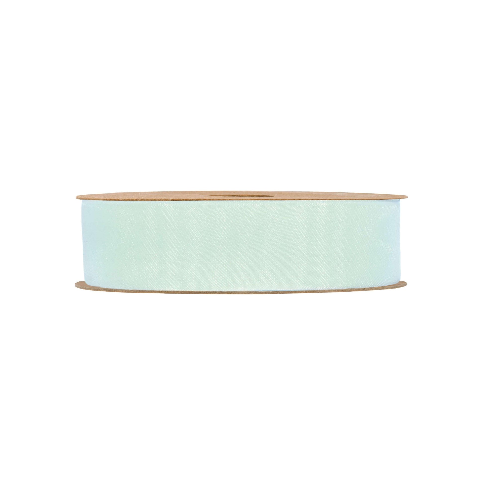 Nastro organza acqua di mare opaco 25mm x 20m, azzurro verdastro desaturato