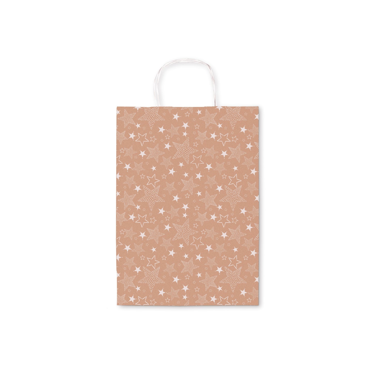 Shopper Allegra kraft avana stelline grande 36x12x41cm vista frontale