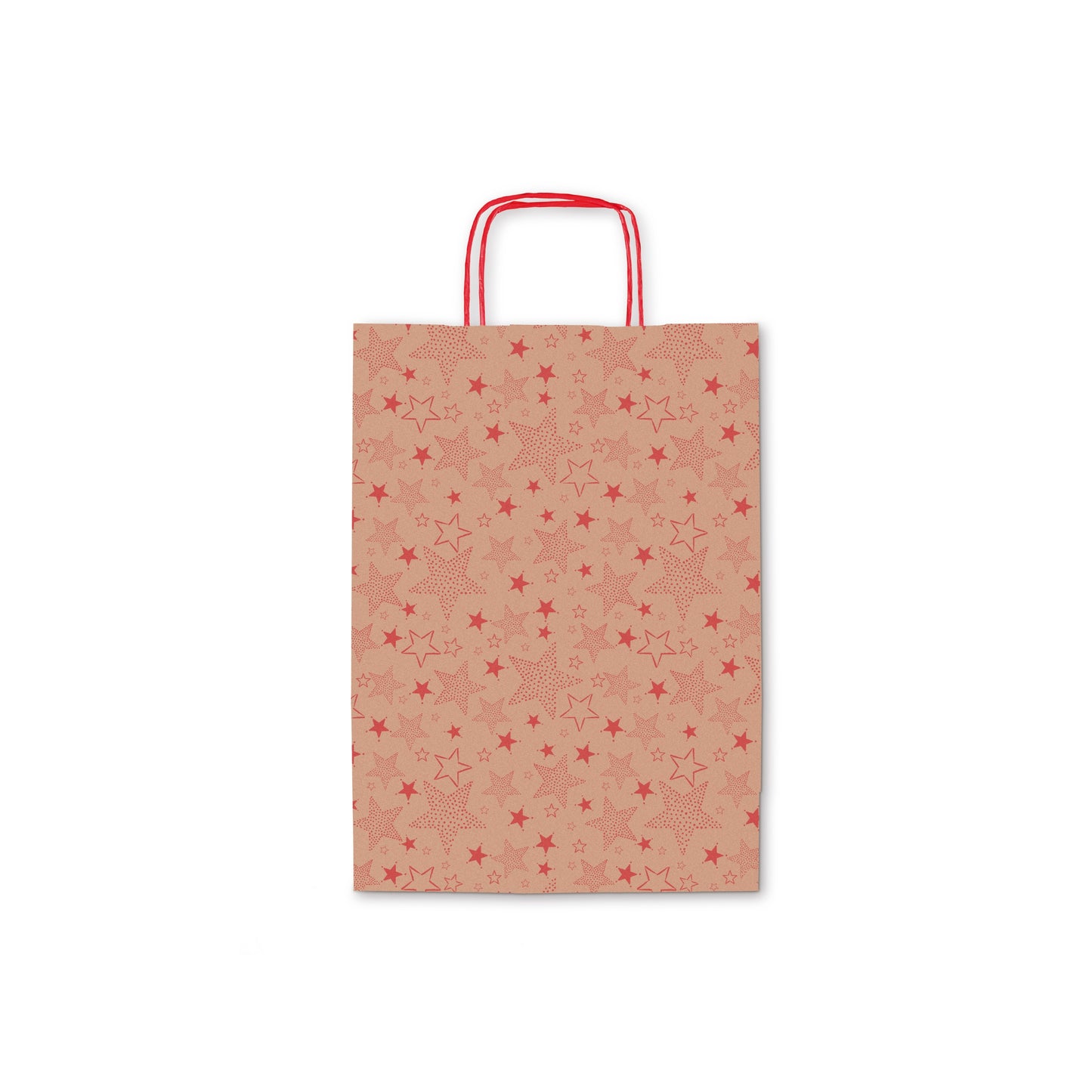 SHOPPER ALLEGRA CARTA KRAFT AVANA TINTA UNITA STELLINE 36X12X41cm (25PZ)