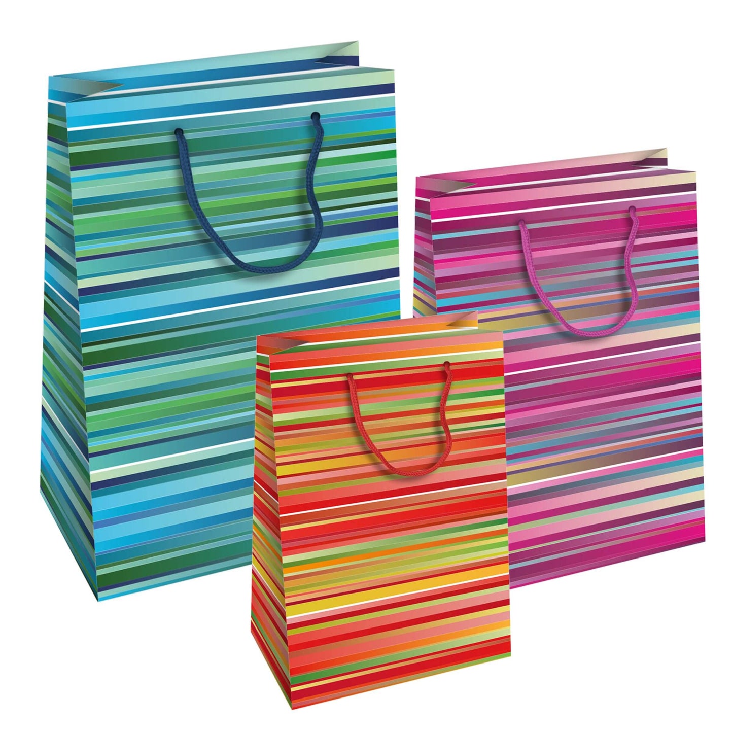 Shopper Regalo Fantasia Rigato con Maniglia in Corda 33x10x45 cm (10PZ) 54760
