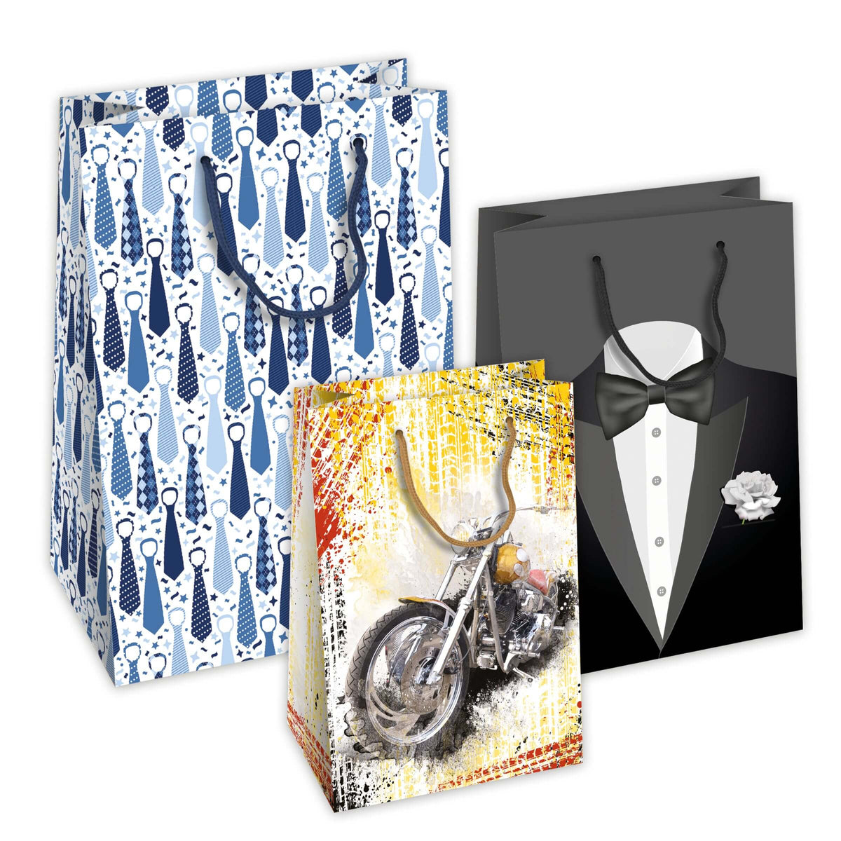 Shopper Regalo Lucida Men con Maniglia in Corda 33x10x45 cm (10PZ) 57693