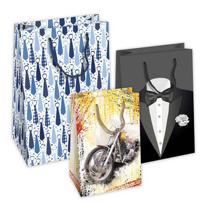 Shopper Regalo Lucida Men con Maniglia in Corda 33x10x45 cm (10PZ) 57693