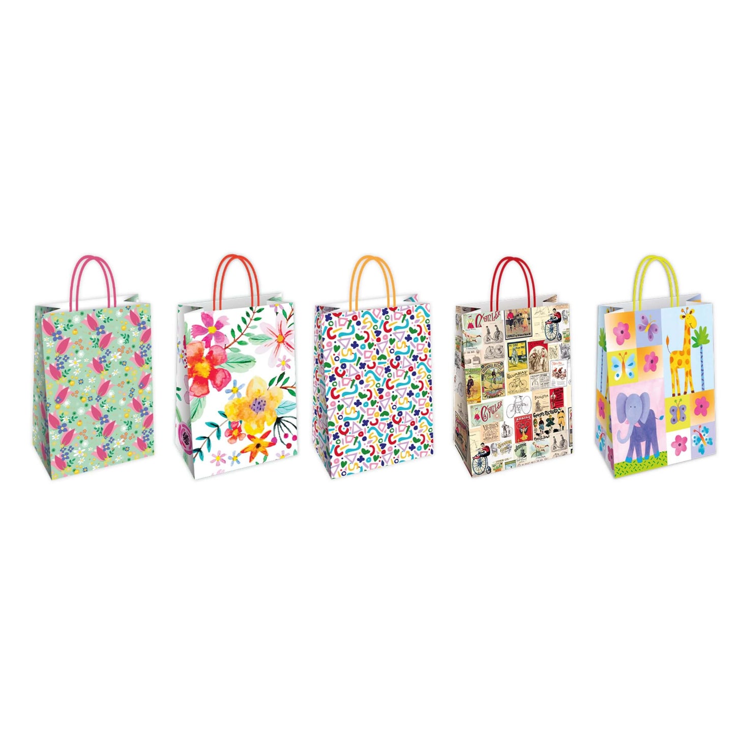 Shopper Regalo Fantasia Mix 2 con Manico Ritorto 26x12x35 cm (25PZ) 73327