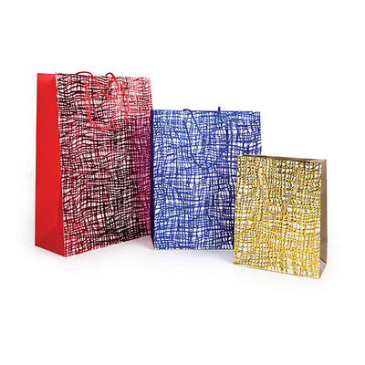 Shopper regalo in carta 210g 31x42x12cm con manici in cordura colorata 53NIK014