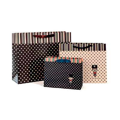 Shopper regalo in carta 210g 23x18x10cm con manici in raso 53NIK162