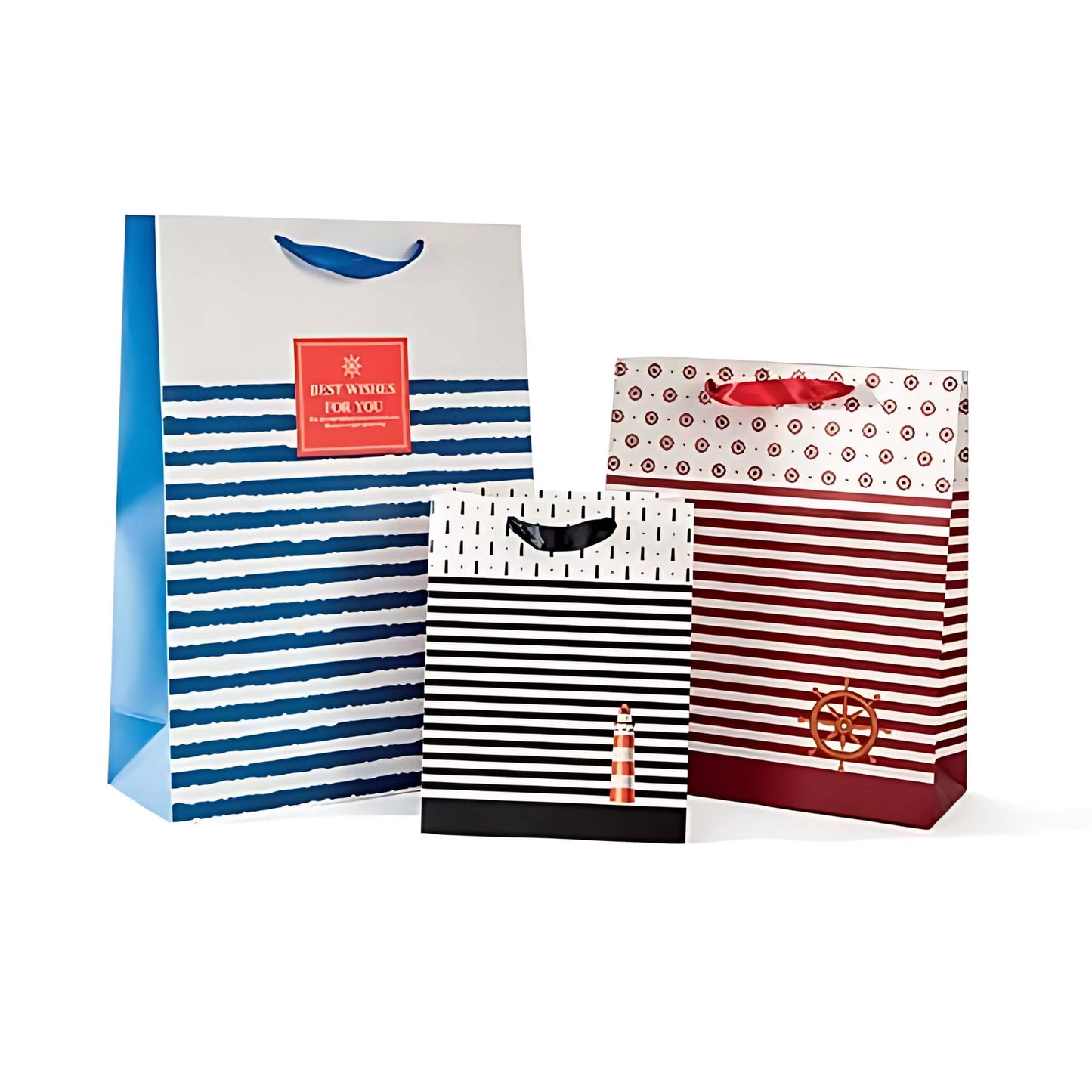 Shopper regalo in carta 210g 23x18x10cm con manici in raso 53NIK161