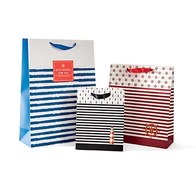 Shopper regalo in carta 210g 23x18x10cm con manici in raso 53NIK161