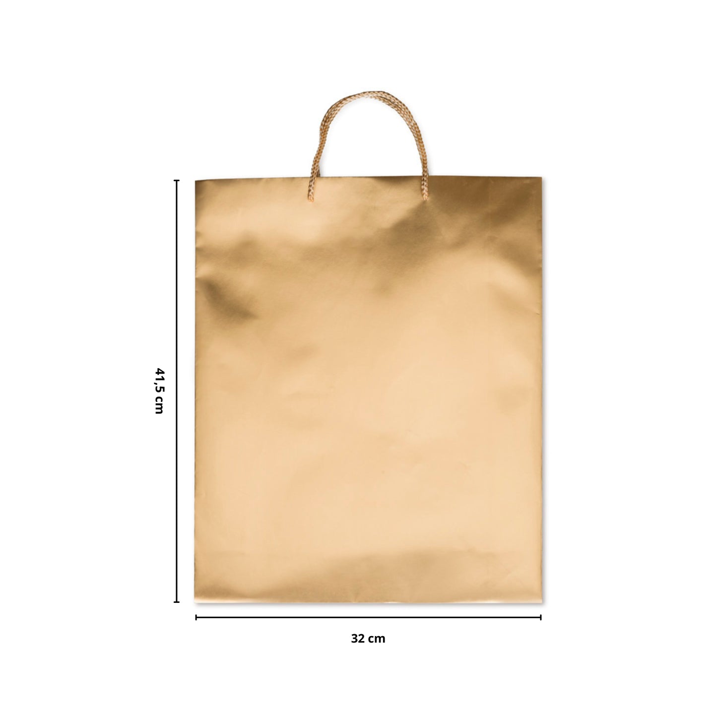 Dettaglio finitura metallizzata oro shopper 32x10x41,5cm con cordino