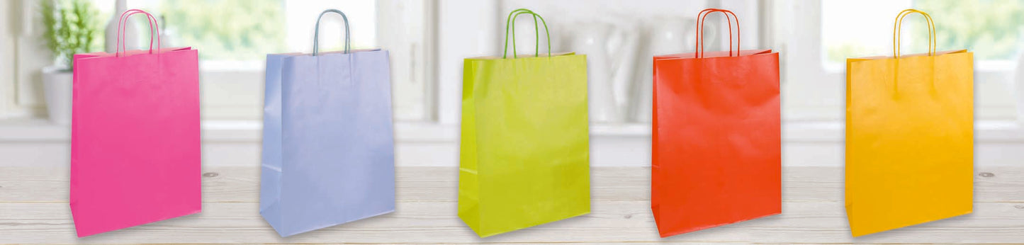 Shopper perlata kraft monolucido 26x12x35cm finitura brillante e maniglia ritorta