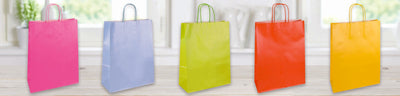 Shopper perlata kraft monolucido 26x12x35cm finitura brillante e maniglia ritorta