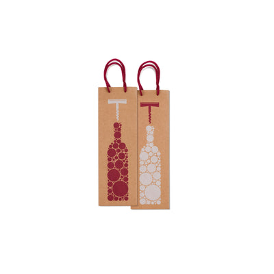 SHOPPER PER BOTTIGLIA 12x9x37cm  - 178 BOTTIGLIA CON DISEGNO CAVATAPPI
