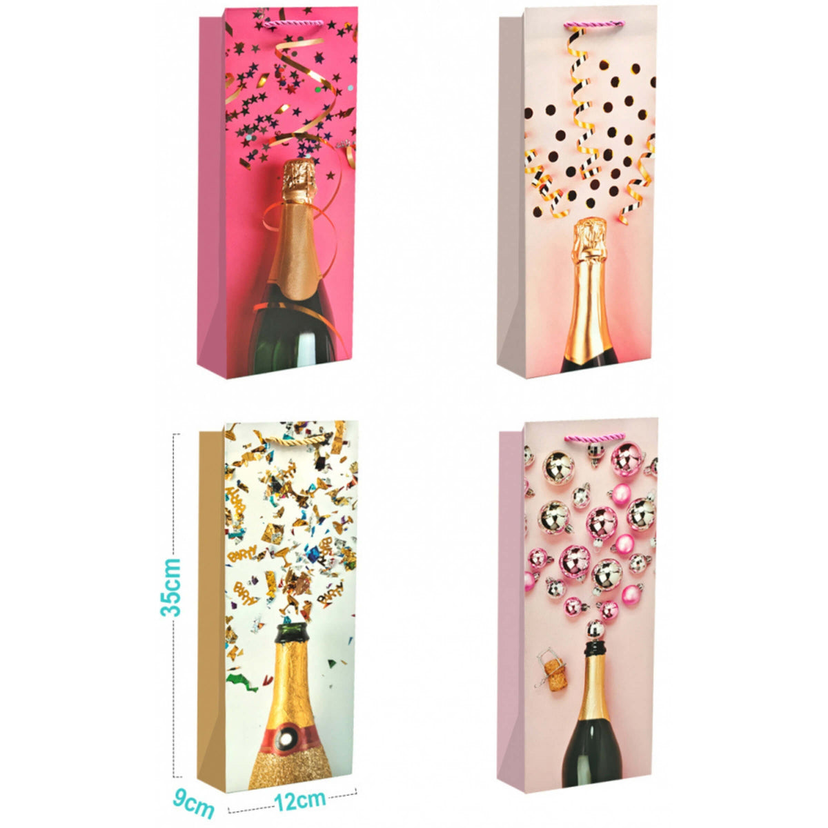 SHOPPER PER BOTTIGLIA STAPPA LA FESTA 12 x 9 x 35 cm - JB4186