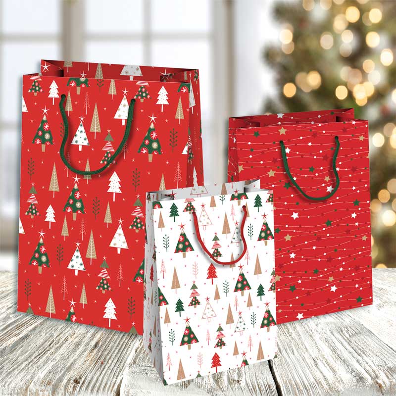 SHOPPER PER BOTTIGLIA NATALE 210gr 12x9x39cm - 857464