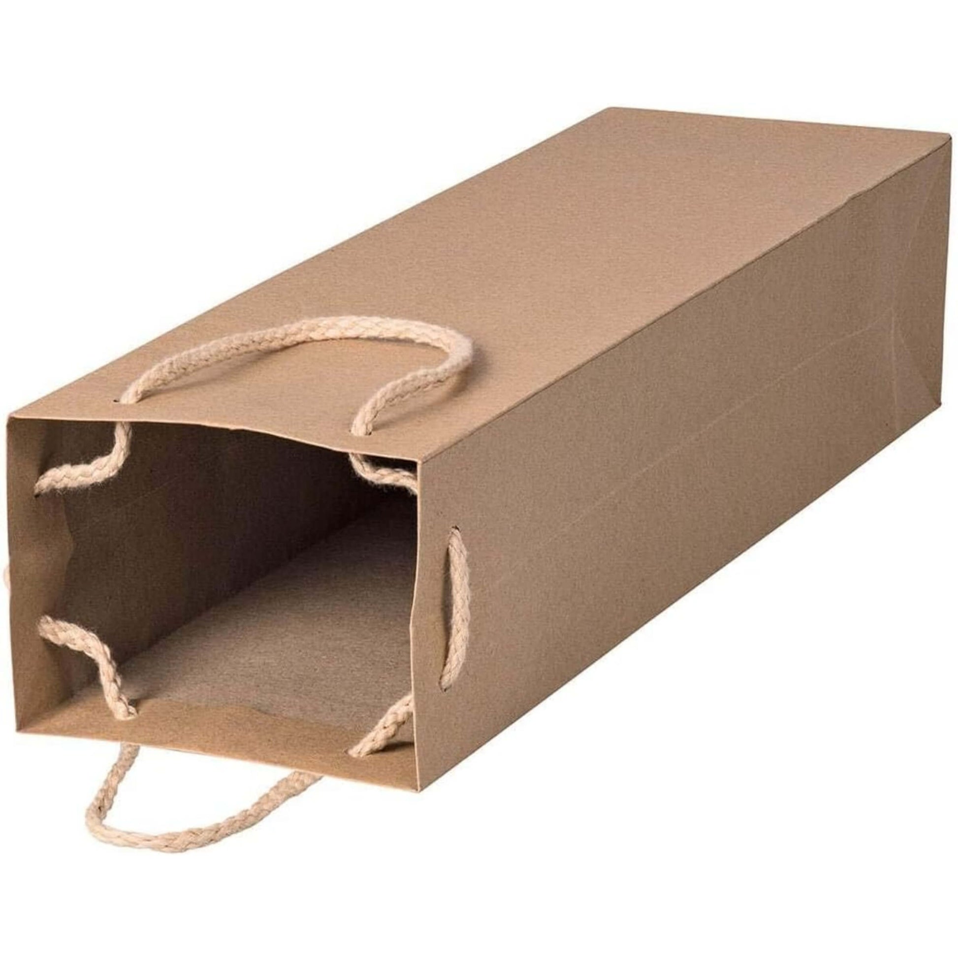 Dettaglio shopper bottiglia kraft avana 160g alta resistenza 12x39cm