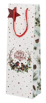Shopper portabottiglie natale 210g 10x39x10,5cm 67/B manici cordura e biglietto