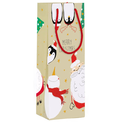SHOPPER PER BOTTIGLIA HAPPY CHRISTMAS BAG 12x35x10cm - 107465