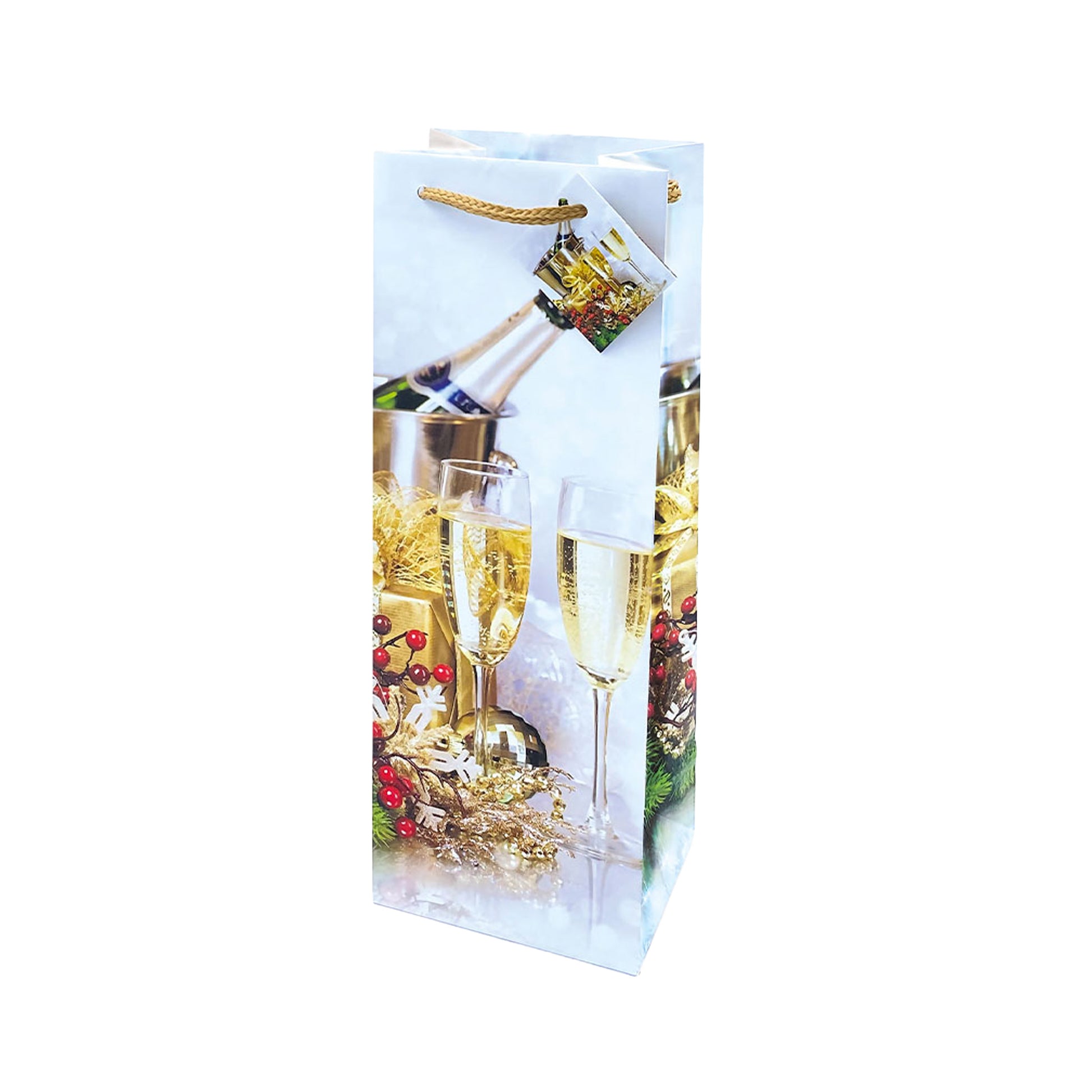 Dettaglio grafica calici shopper kraft natale 60946 soggetto B