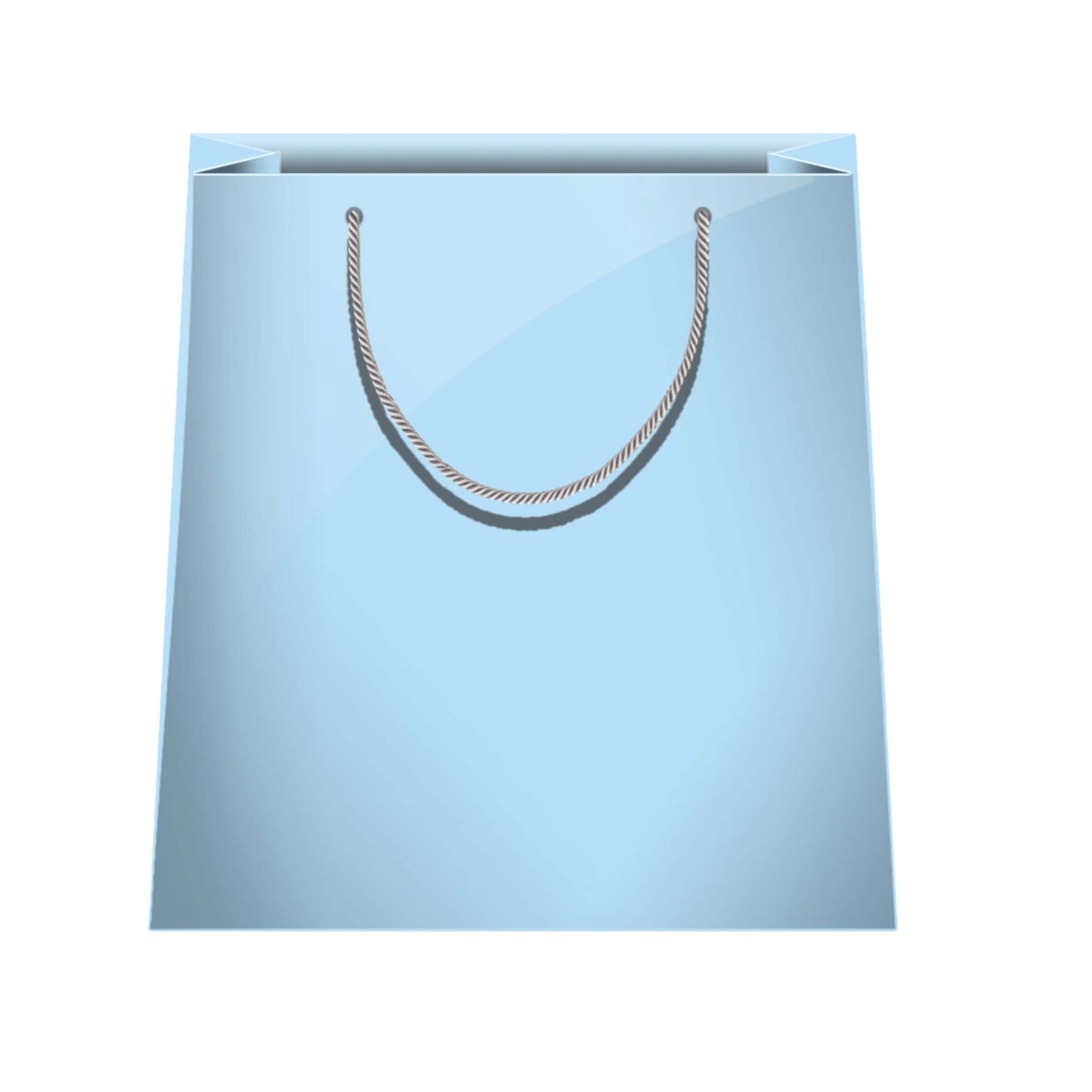 Shopper carta kraft azzurra tinta unita LX16 26x32x12cm cordoncini in tinta