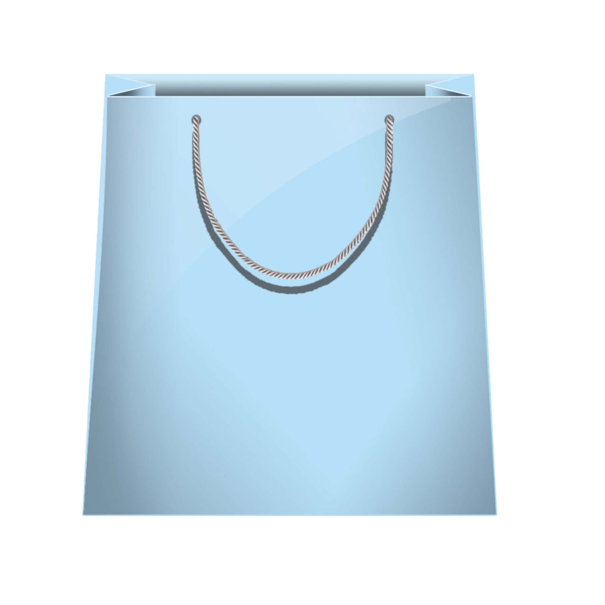 Shopper carta kraft azzurra tinta unita LX16 26x32x12cm cordoncini in tinta