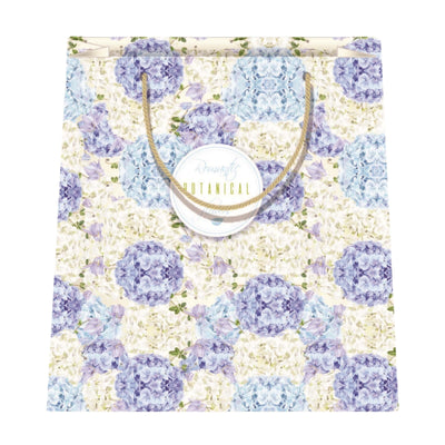 Shopper carta kraft 26x32x12cm soggetto ortensie PL57 lilla malva azzurro bianco