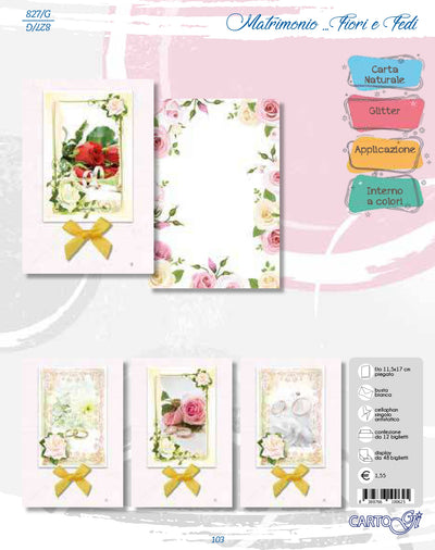 827/G  - MATRIMONIO FIORI E FEDI (12PZ)