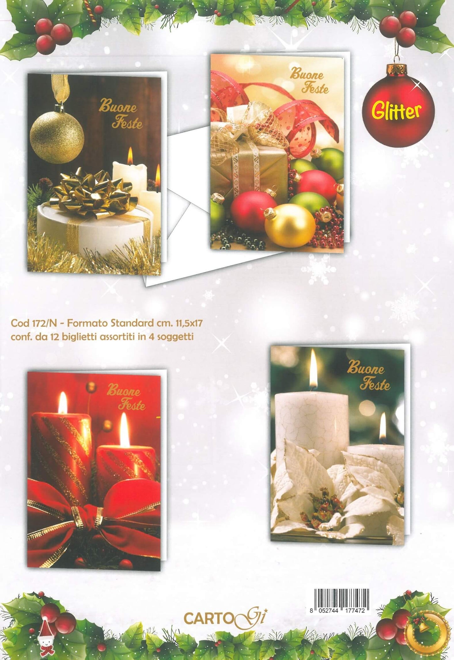 172/N  -  BUON NATALE FOTOGRAFICO GLITTER  (12PZ)