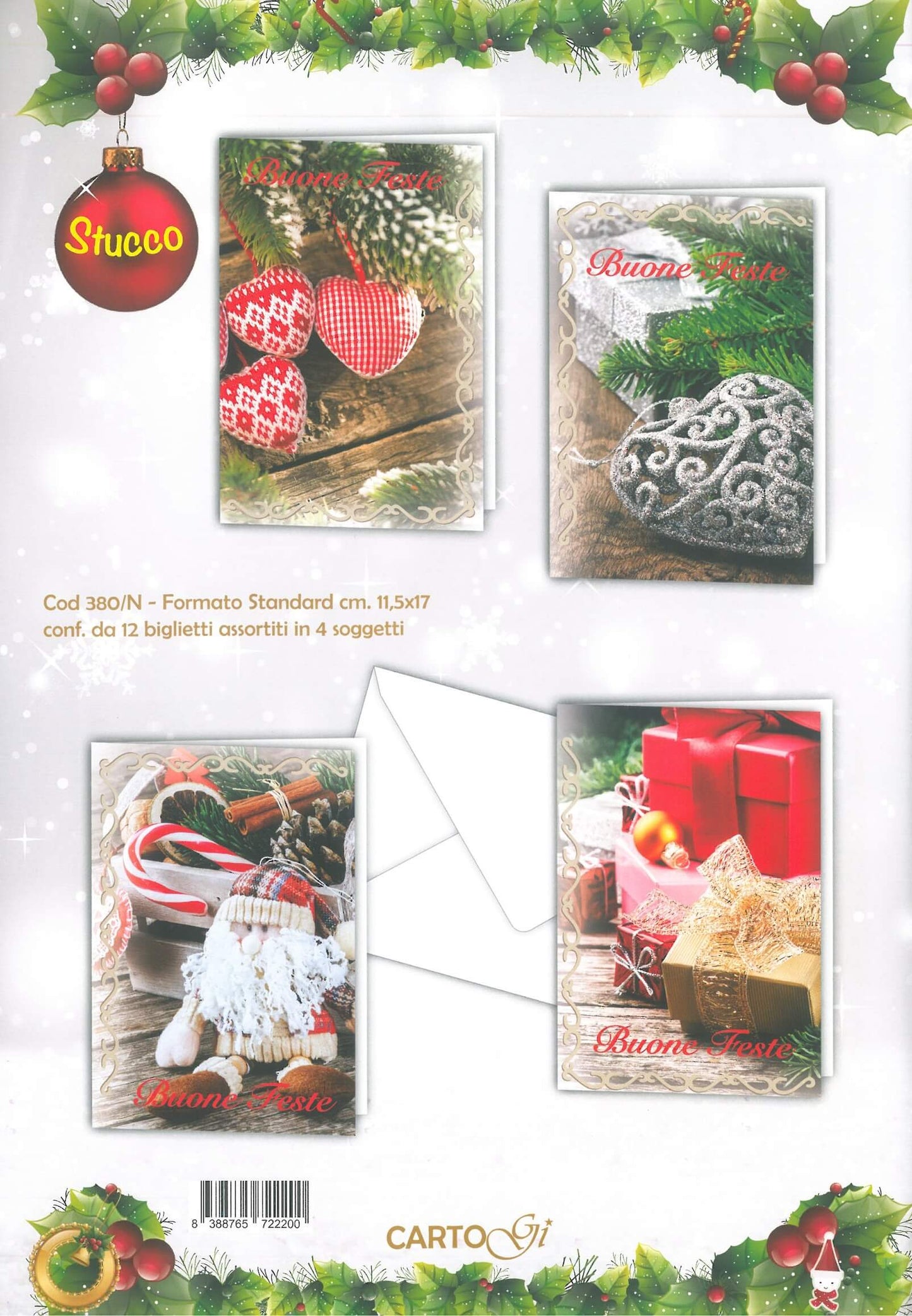 380/N  -  BUON NATALE FOTOGRAFICO STUCCO  (12PZ)