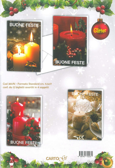 383/N  -  BUON NATALE FOTOGRAFICO GLITTER  (12PZ)