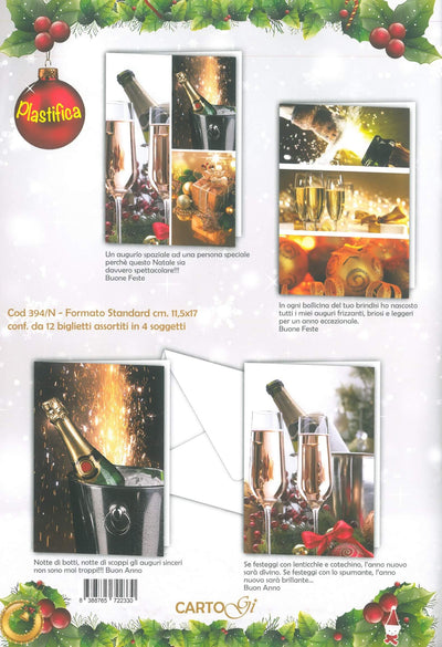 394/N  -  BUON NATALE FOTOGRAFICO PLAST. FRASI INTERNE  (12PZ)