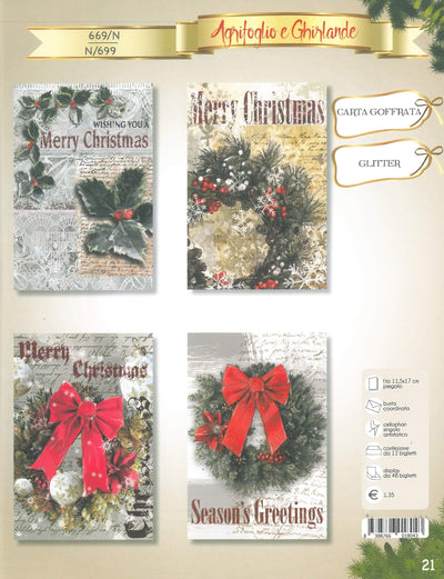 669/N  -  BUON NATALE GOFFRATO GLITTER  (12PZ)