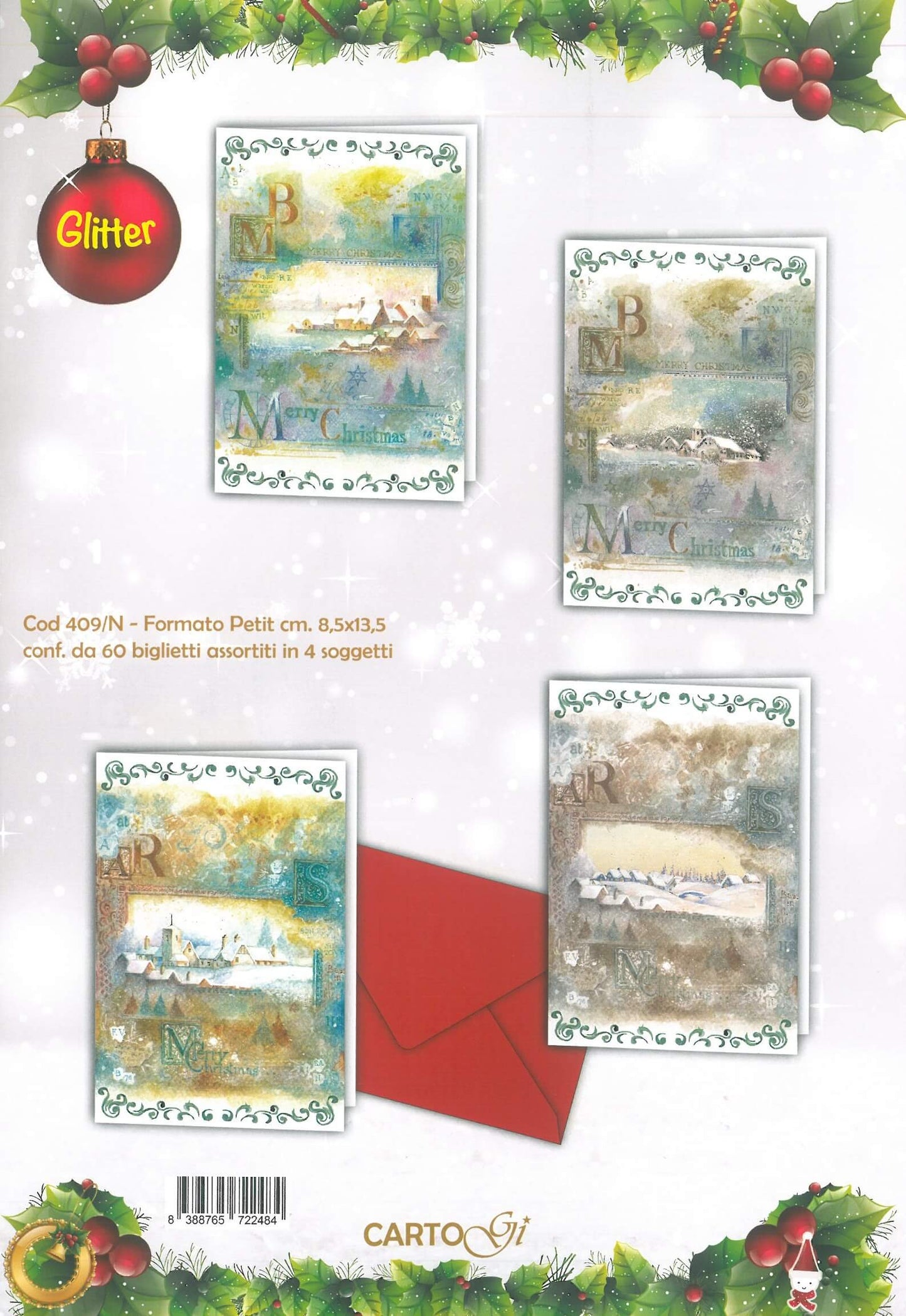 409/N  -  BUON NATALE MIGNON GLITTER  (60PZ)