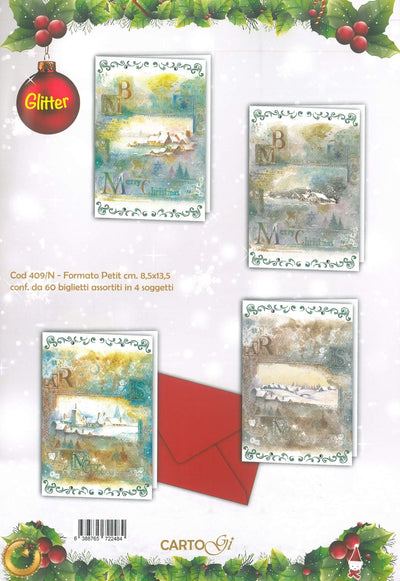409/N  -  BUON NATALE MIGNON GLITTER  (60PZ)