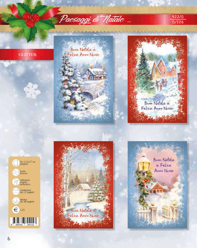 922/G  -  BUON NATALE PAESAGGIO DI NATALE  (12PZ)