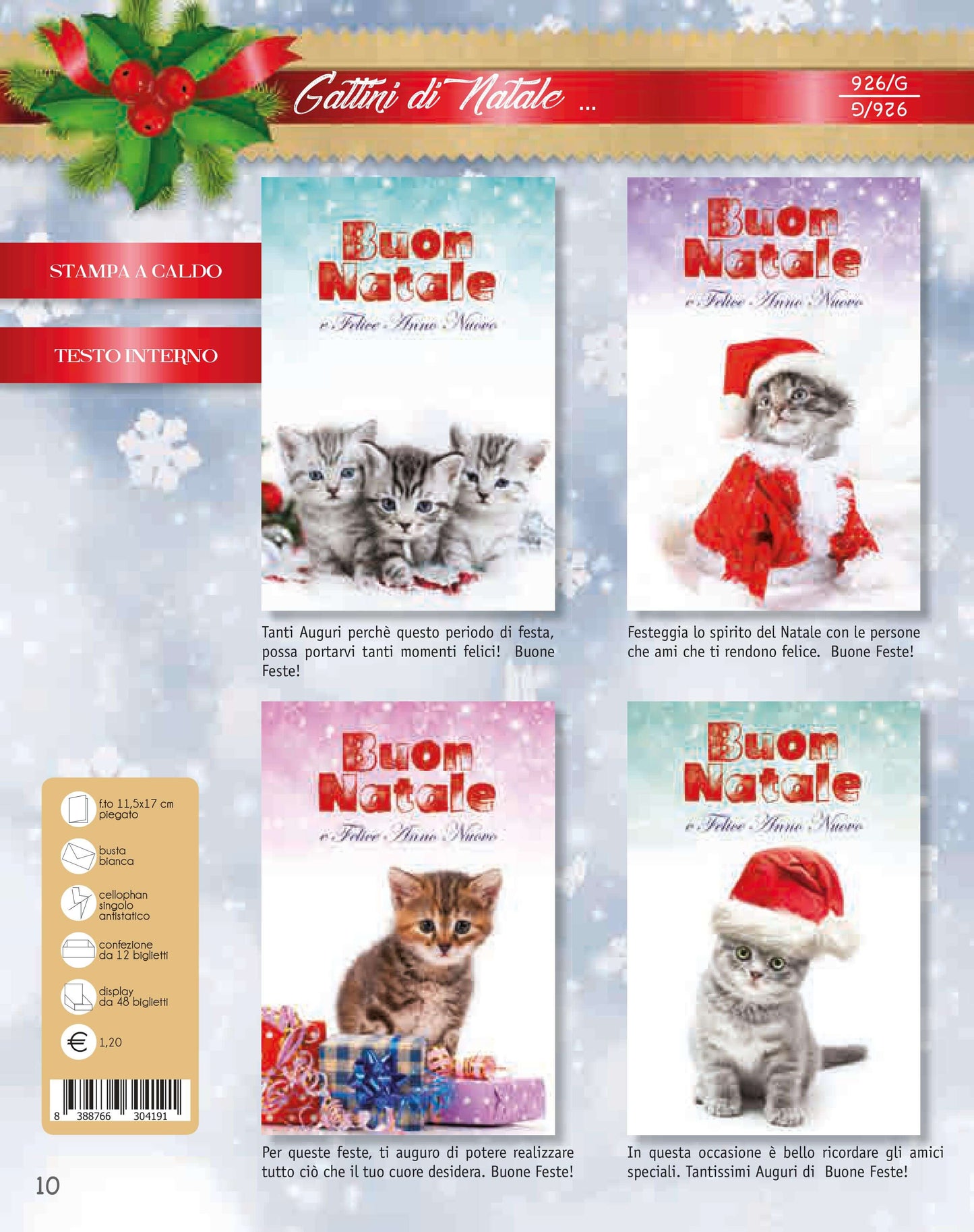 926/G  -  BUON NATALE GATTINI DI NATALE (12PZ)