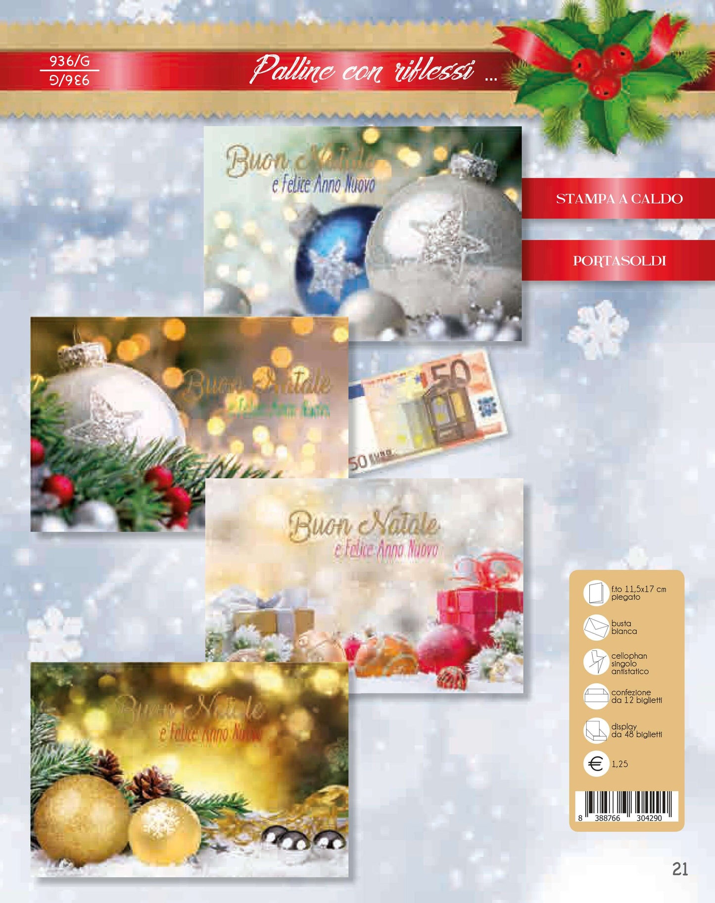 936/G  -  BUON NATALE PALLINE CON RIFLESSI (12PZ)