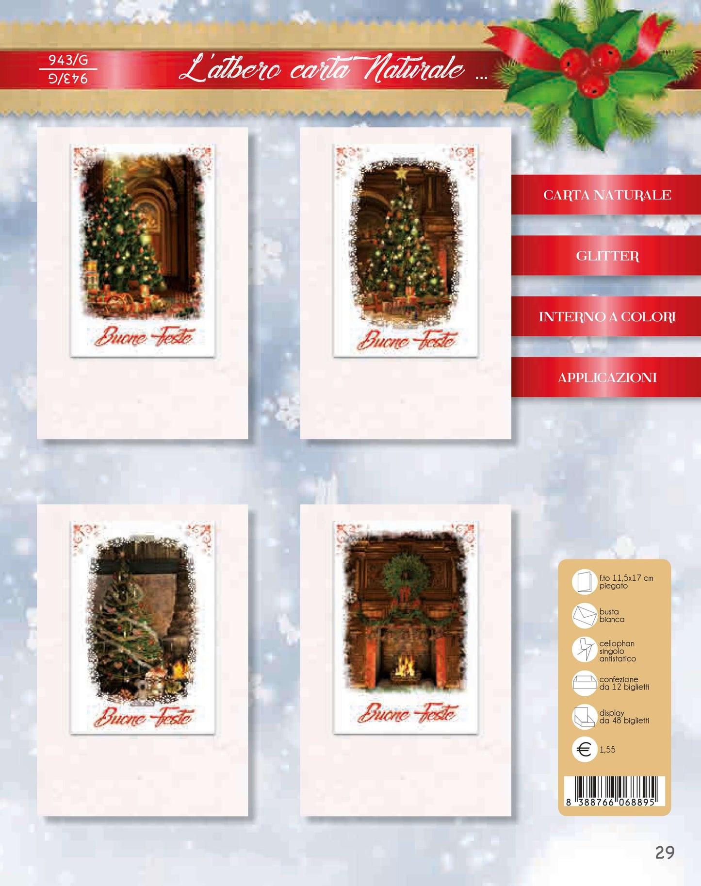943/G  -  BUON NATALE L'ALBERO CARTA NATURALE (12PZ)